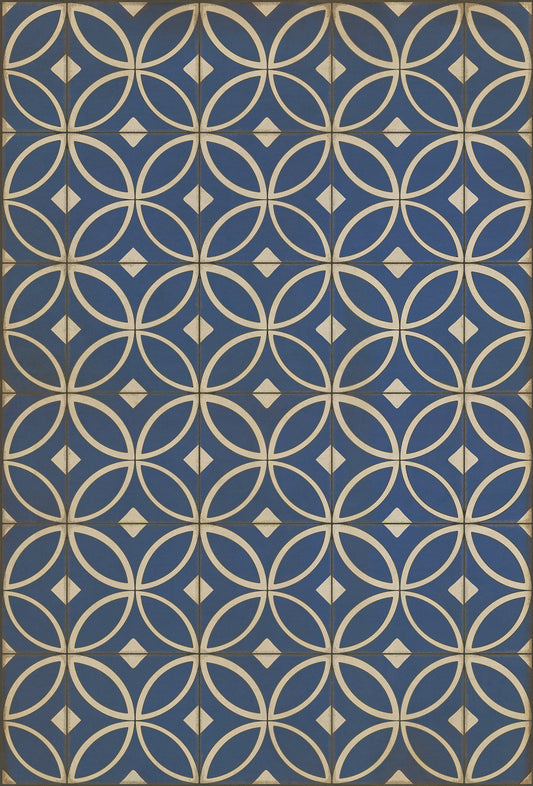 Vintage Vinyl Rug - Pattern 70 - Dress Blues