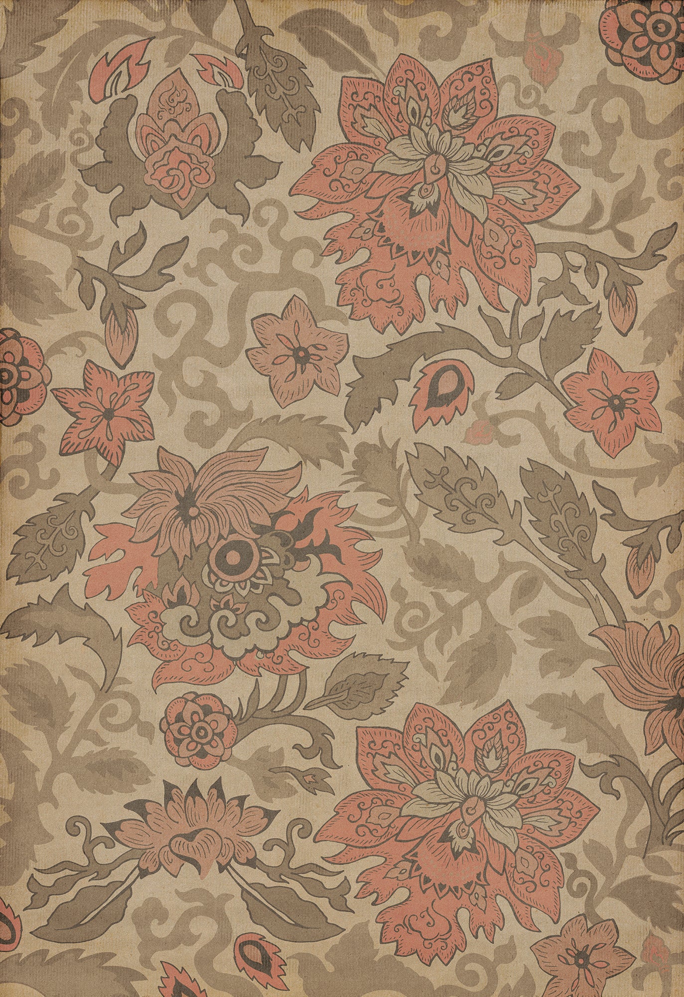 Vintage Vinyl Rug - Pattern 71 - Kyoto