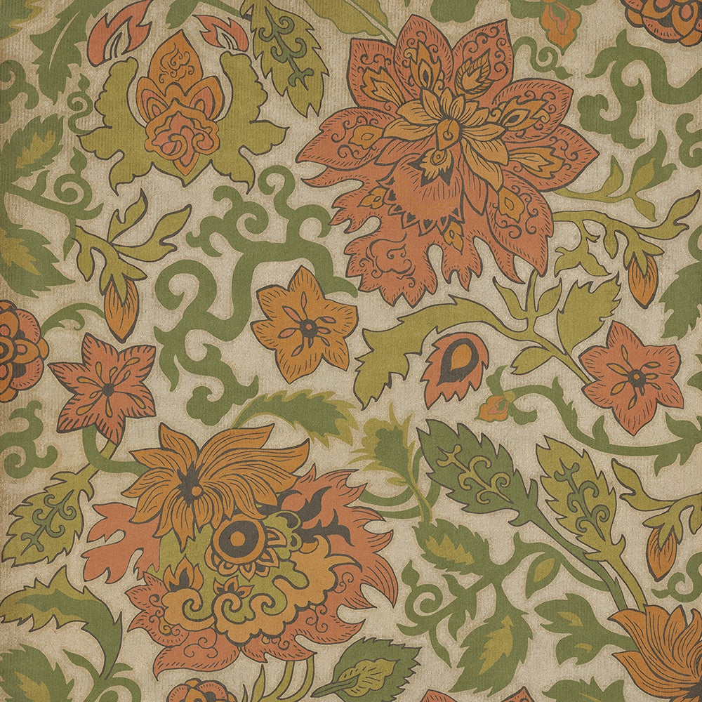 Vintage Vinyl Rug - Pattern 71 - Land of the Rising Sun