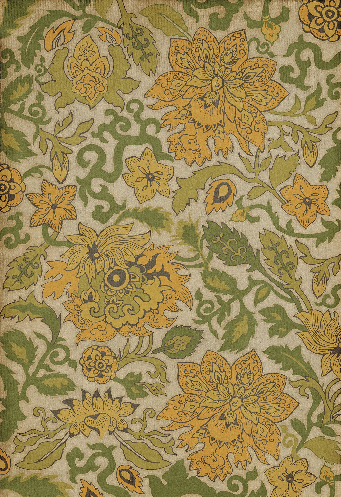 Vintage Vinyl Rug - Pattern 71 - Mt Fuji