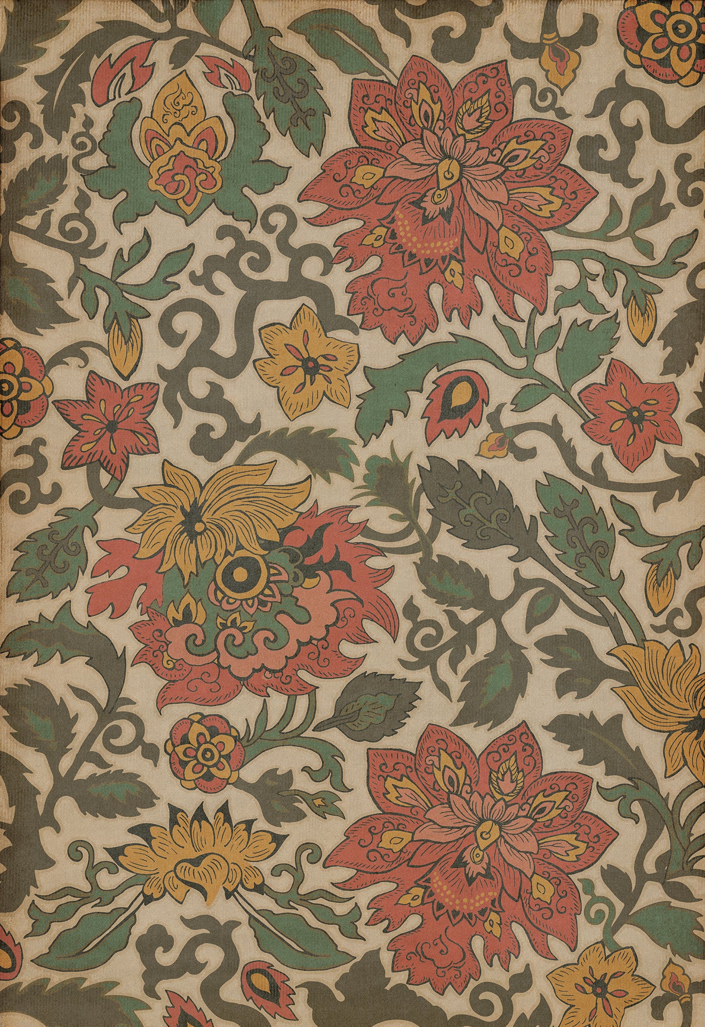 Vintage Vinyl Rug - Pattern 71 - Pacific Ring of Fire