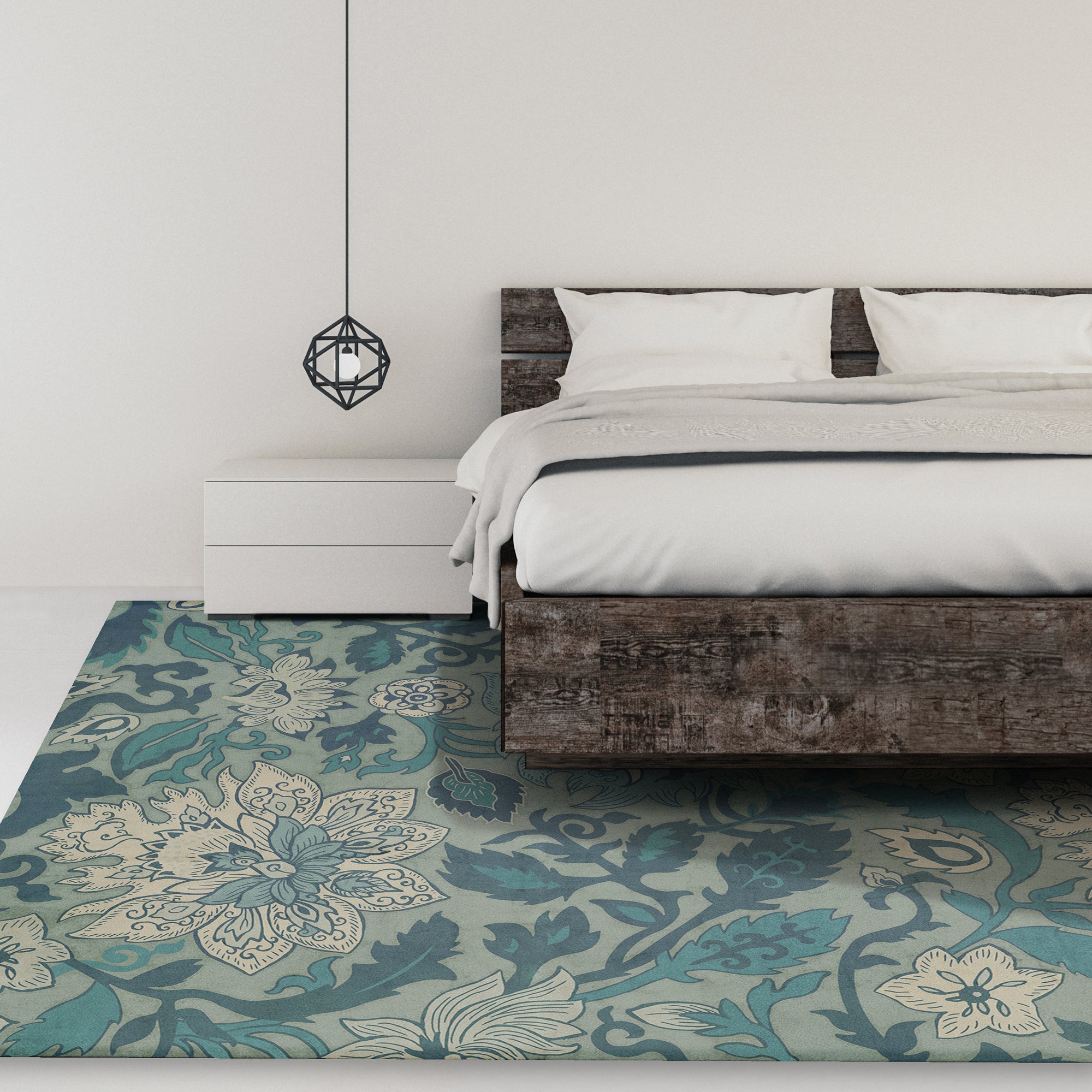 Vintage Vinyl Rug - Pattern 71 - Sea of Japan