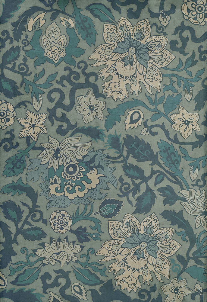 Vintage Vinyl Rug - Pattern 71 - Sea of Japan