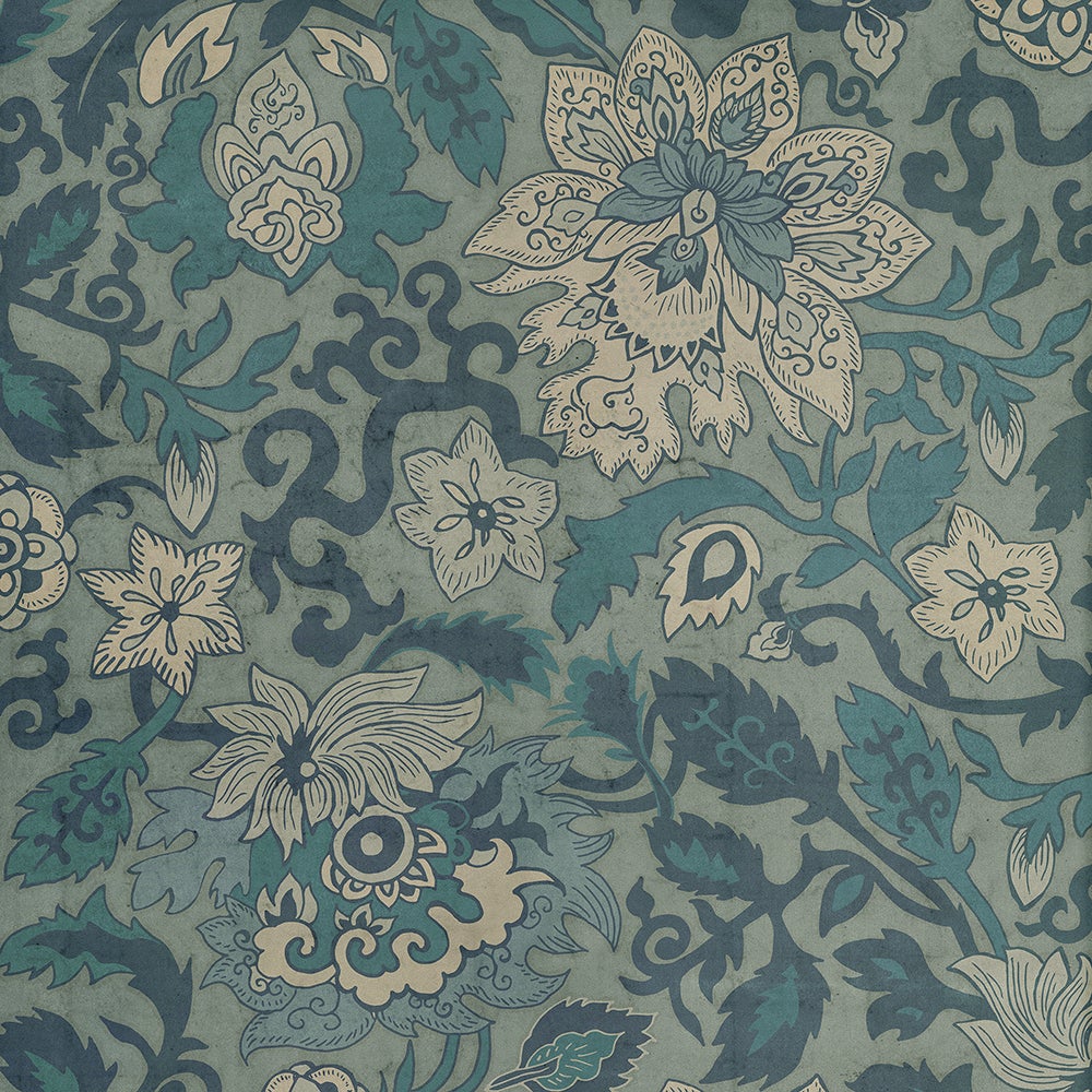 Vintage Vinyl Rug - Pattern 71 - Sea of Japan