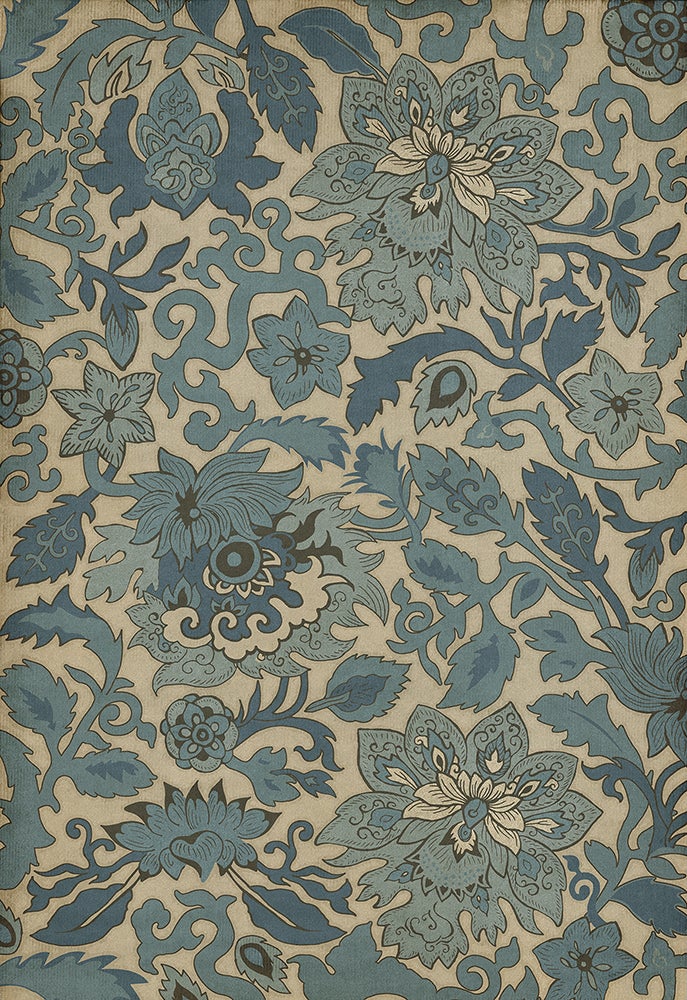 Vintage Vinyl Rug - Pattern 71 - Sea of Okhotsk