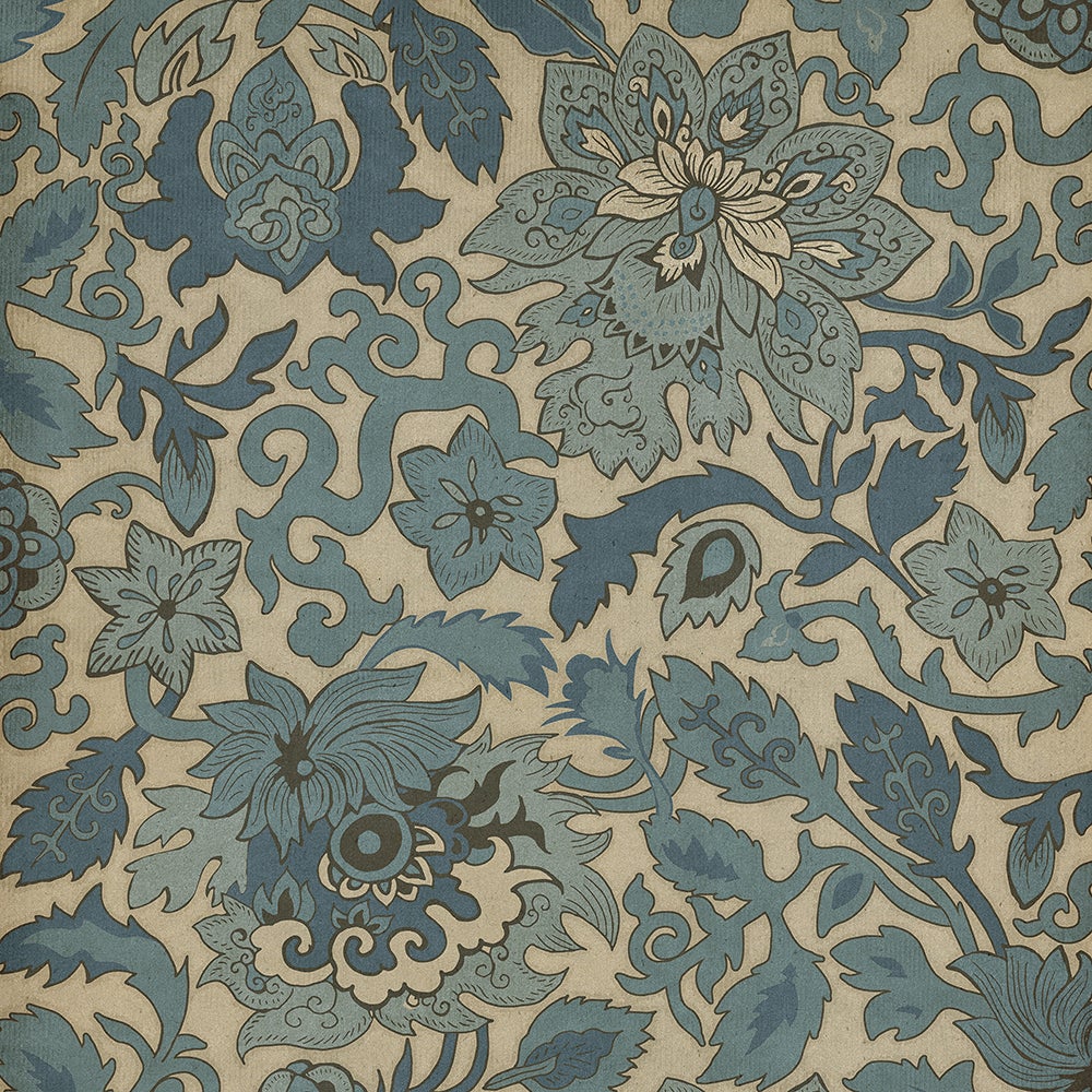 Vintage Vinyl Rug - Pattern 71 - Sea of Okhotsk