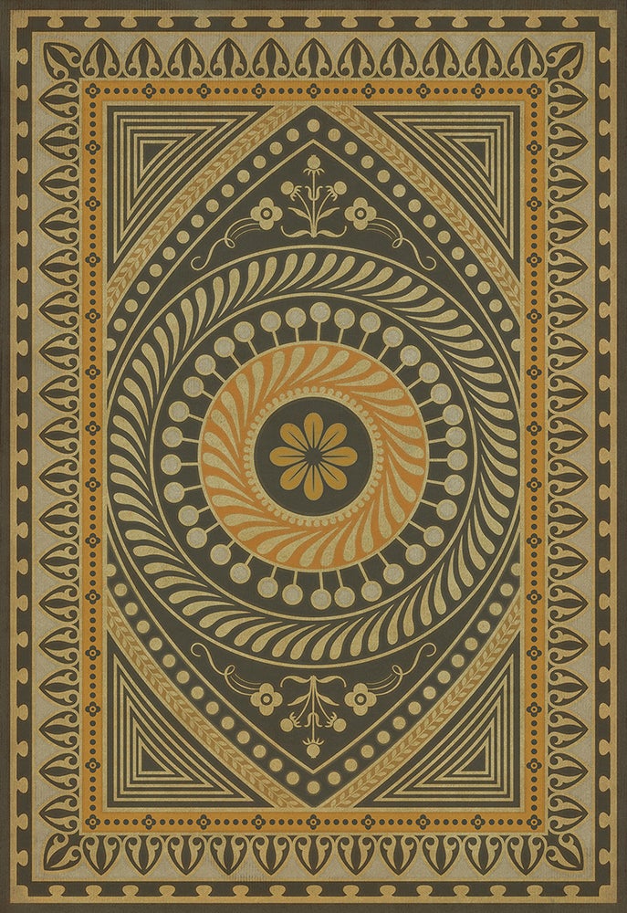 Vintage Vinyl Rug - Pattern 75 - Pray for Happiness