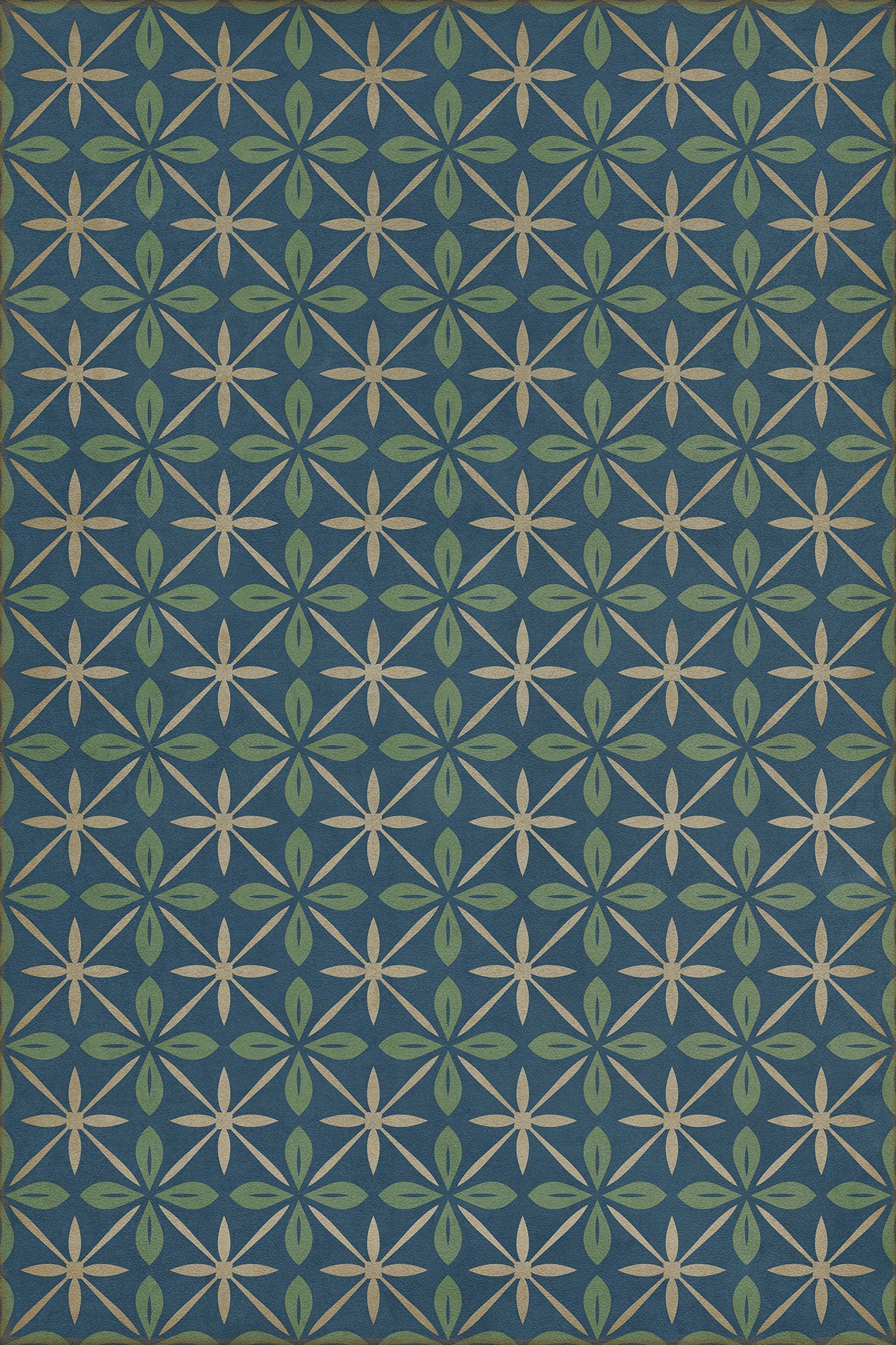 Vintage Vinyl Rug - Pattern 81 - Blue Moon Drive In