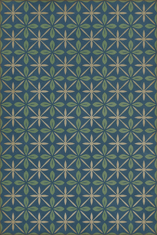 Vintage Vinyl Rug - Pattern 81 - Blue Moon Drive In