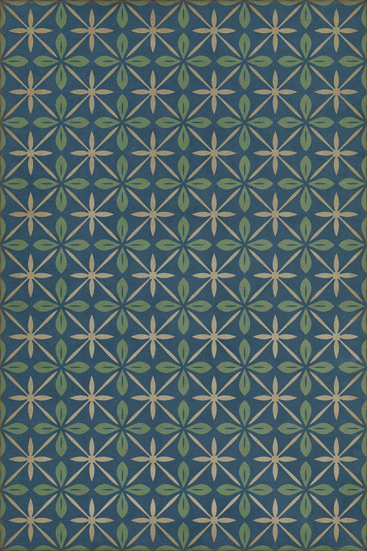 Vintage Vinyl Rug - Pattern 81 - Blue Moon Drive In