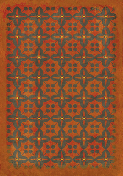 Vintage Vinyl Rug - Pattern 3 - Red Rum