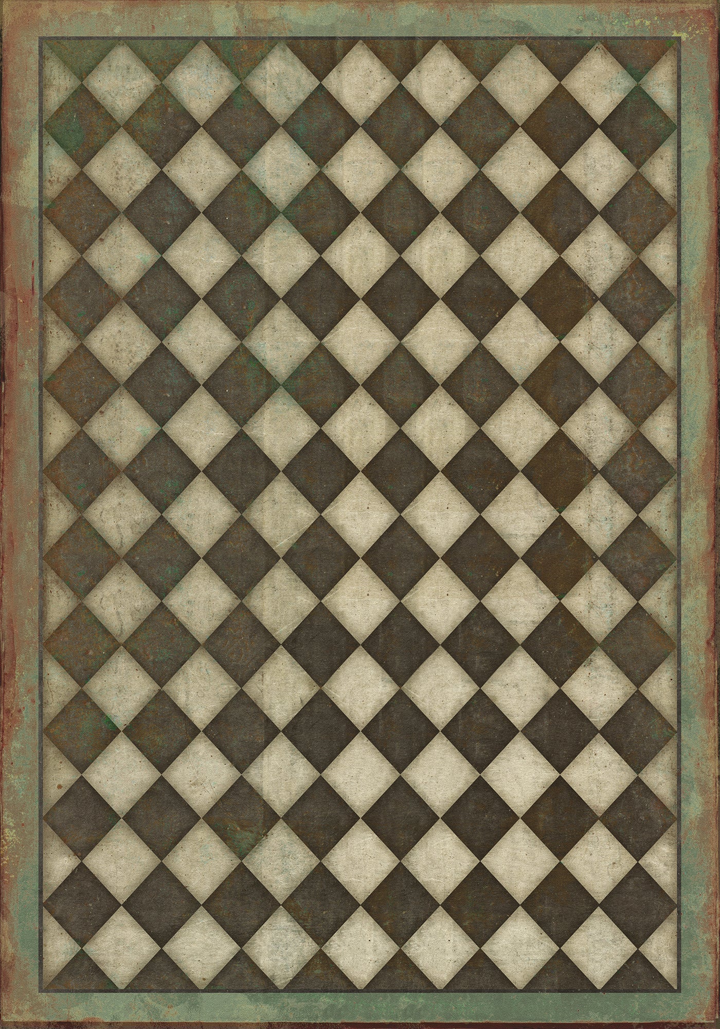 Vintage Vinyl Rug - Pattern 9 - Checkmate