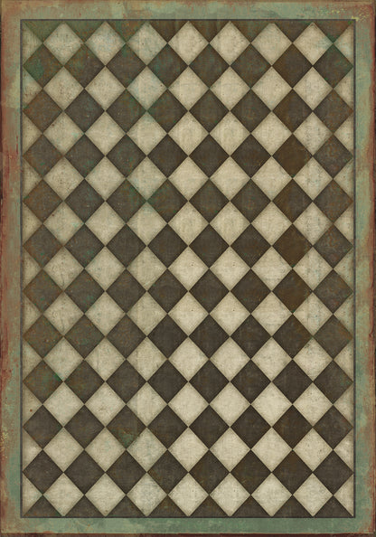 Vintage Vinyl Rug - Pattern 9 - Checkmate