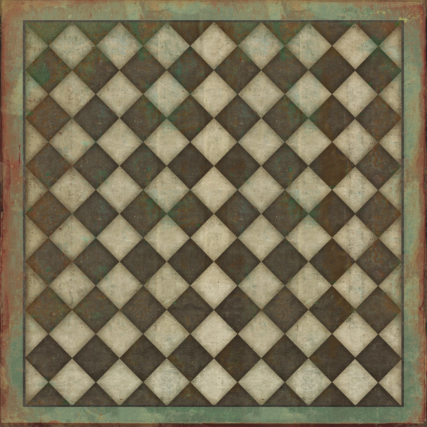 Vintage Vinyl Rug - Pattern 9 - Checkmate