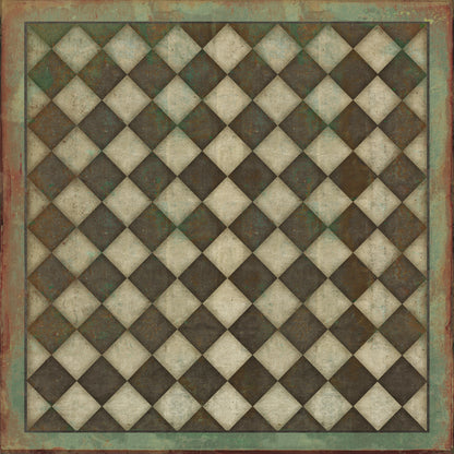 Vintage Vinyl Rug - Pattern 9 - Checkmate