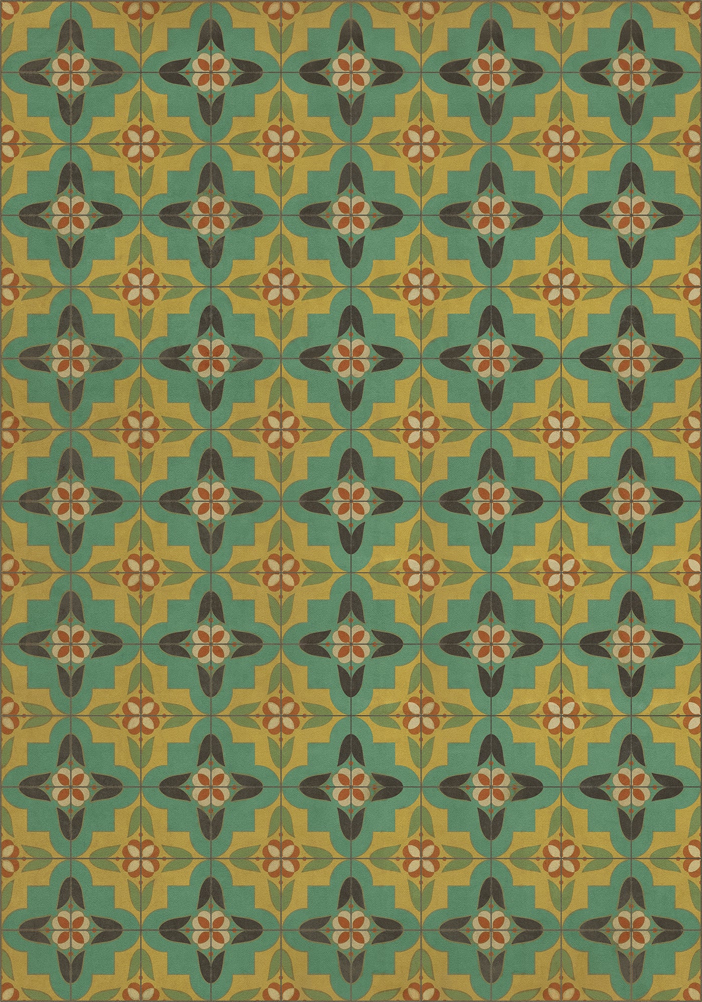 Vintage Vinyl Rug - Pattern 33 - Ballyhoo