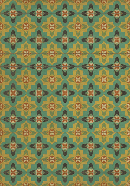 Vintage Vinyl Rug - Pattern 33 - Ballyhoo
