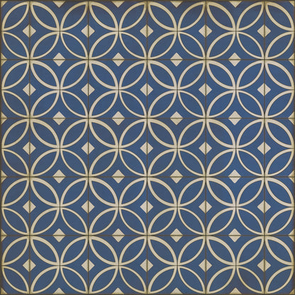 Vintage Vinyl Rug - Pattern 70 - Dress Blues