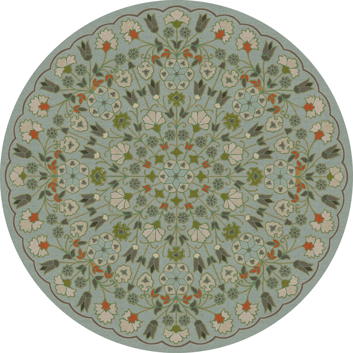 Vintage Vinyl Rug - Arabesque Bloom