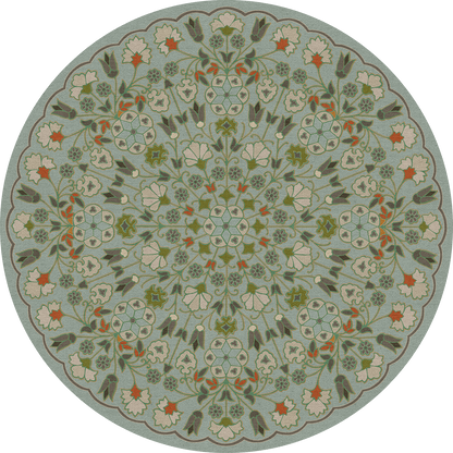 Vintage Vinyl Rug - Arabesque Bloom