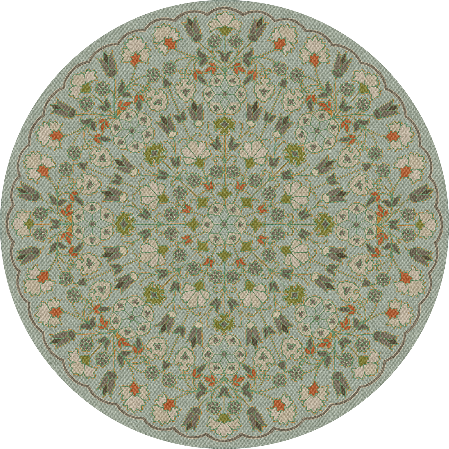 Vintage Vinyl Rug - Arabesque Bloom