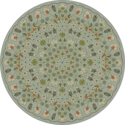 Vintage Vinyl Rug - Arabesque Bloom
