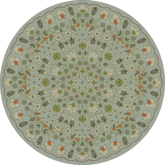 Vintage Vinyl Rug - Arabesque Bloom