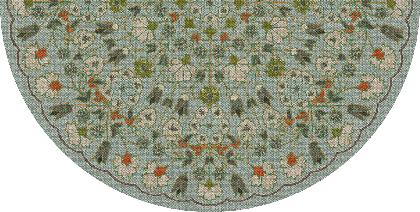 Vintage Vinyl Rug - Arabesque Bloom