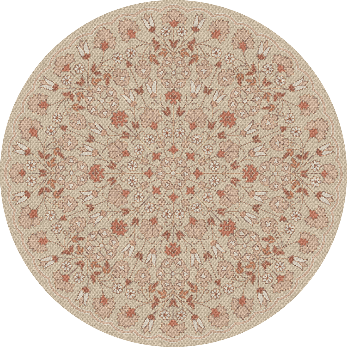 Vintage Vinyl Rug - Arabesque Bloom