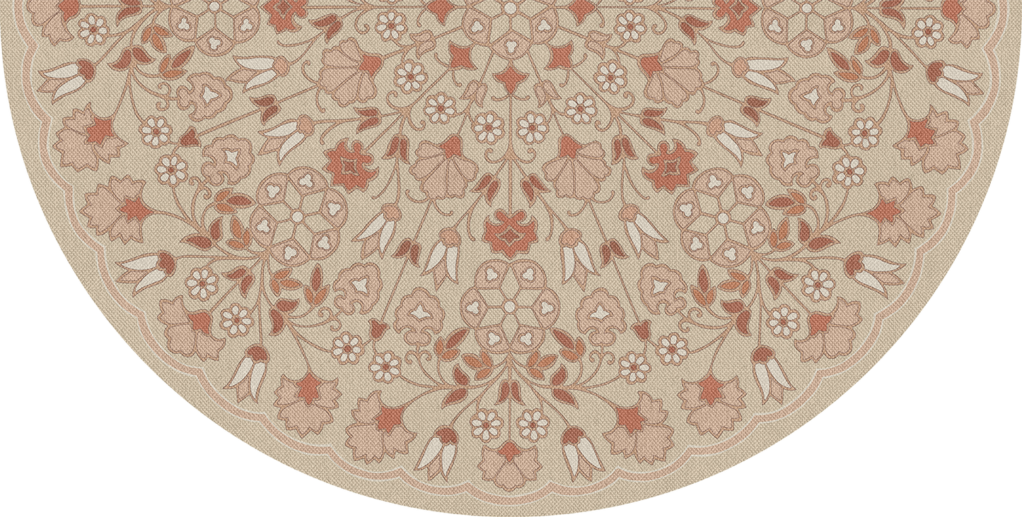Vintage Vinyl Rug - Arabesque Bloom