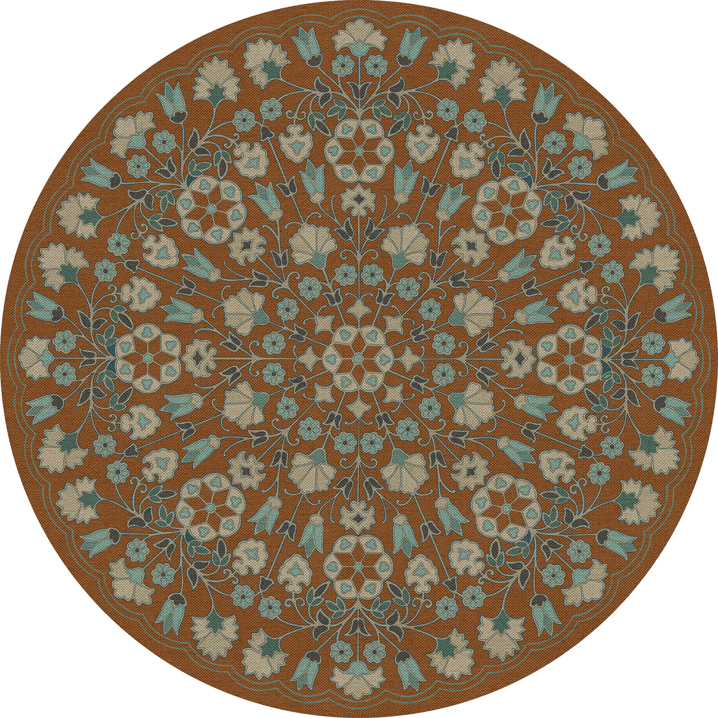 Vintage Vinyl Rug - Arabesque Bloom