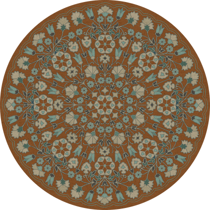 Vintage Vinyl Rug - Arabesque Bloom