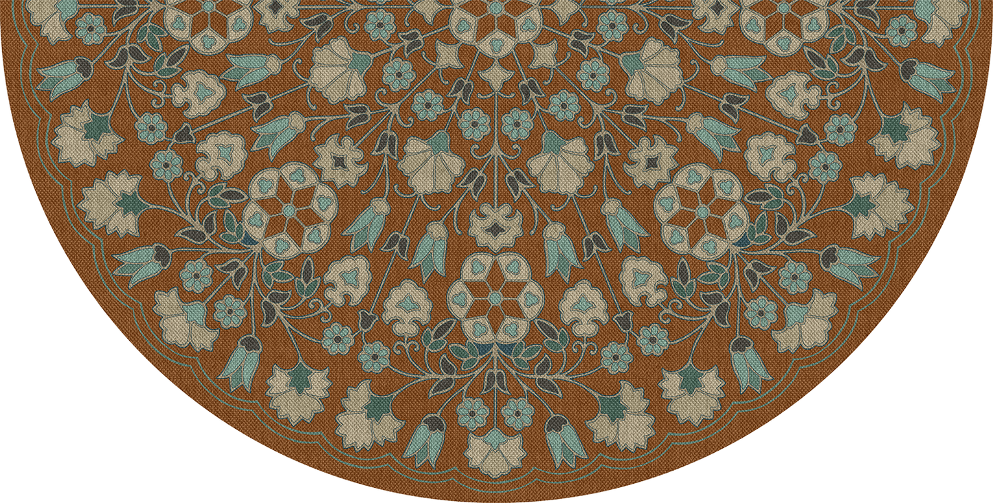 Vintage Vinyl Rug - Arabesque Bloom