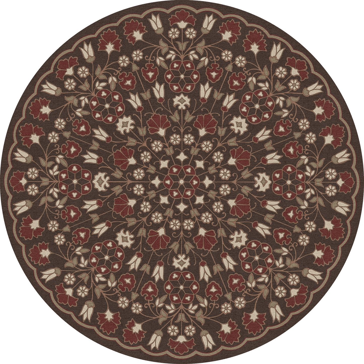 Vintage Vinyl Rug - Arabesque Bloom