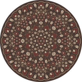 Vintage Vinyl Rug - Arabesque Bloom - Crimson Walnut