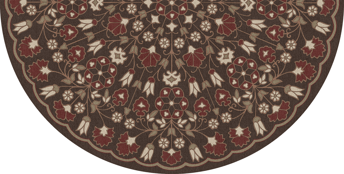 Vintage Vinyl Rug - Arabesque Bloom