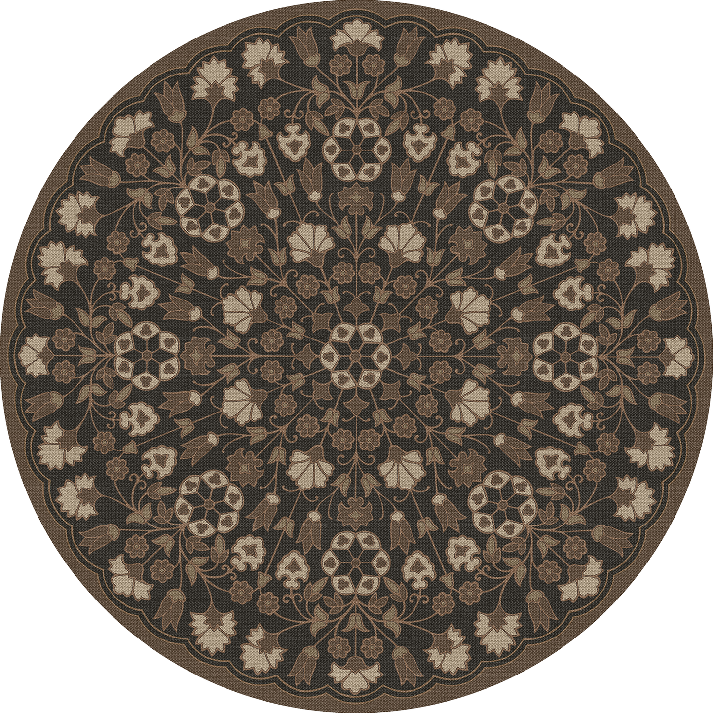 Vintage Vinyl Rug - Arabesque Bloom