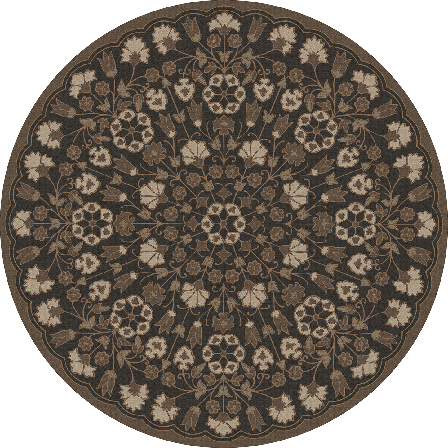 Vintage Vinyl Rug - Arabesque Bloom - Earth and Ember