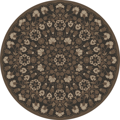 Vintage Vinyl Rug - Arabesque Bloom - Earth and Ember