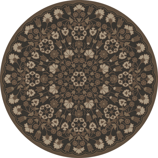 Vintage Vinyl Rug - Arabesque Bloom - Earth and Ember