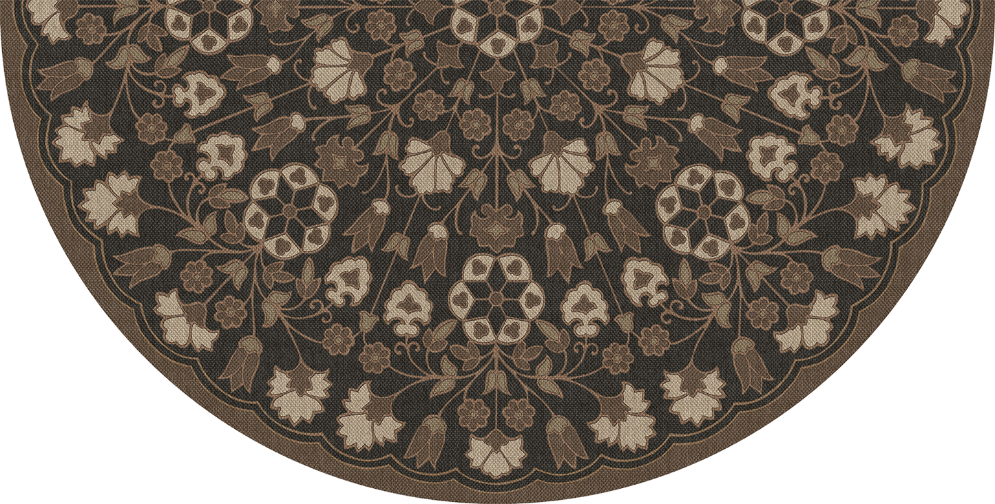 Vintage Vinyl Rug - Arabesque Bloom