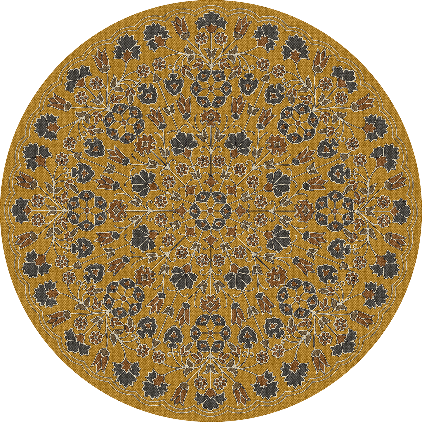Vintage Vinyl Rug - Arabesque Bloom
