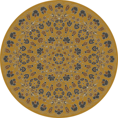 Vintage Vinyl Rug - Arabesque Bloom