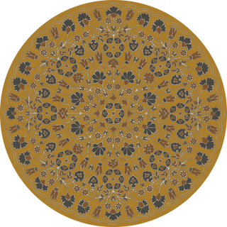 Vintage Vinyl Rug - Arabesque Bloom - Forged Ochre