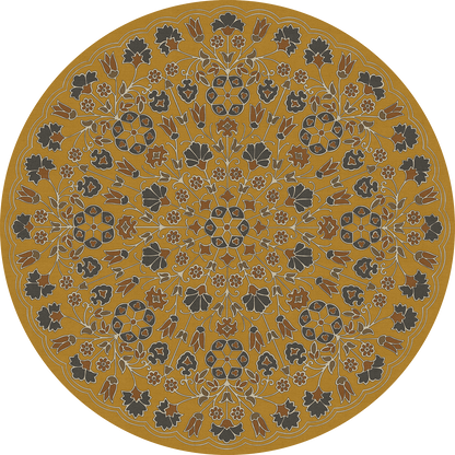 Vintage Vinyl Rug - Arabesque Bloom - Forged Ochre