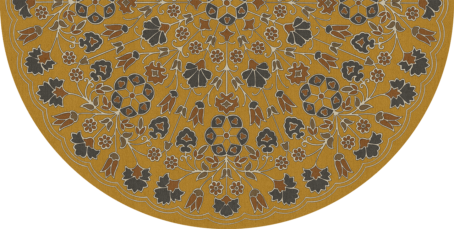 Vintage Vinyl Rug - Arabesque Bloom