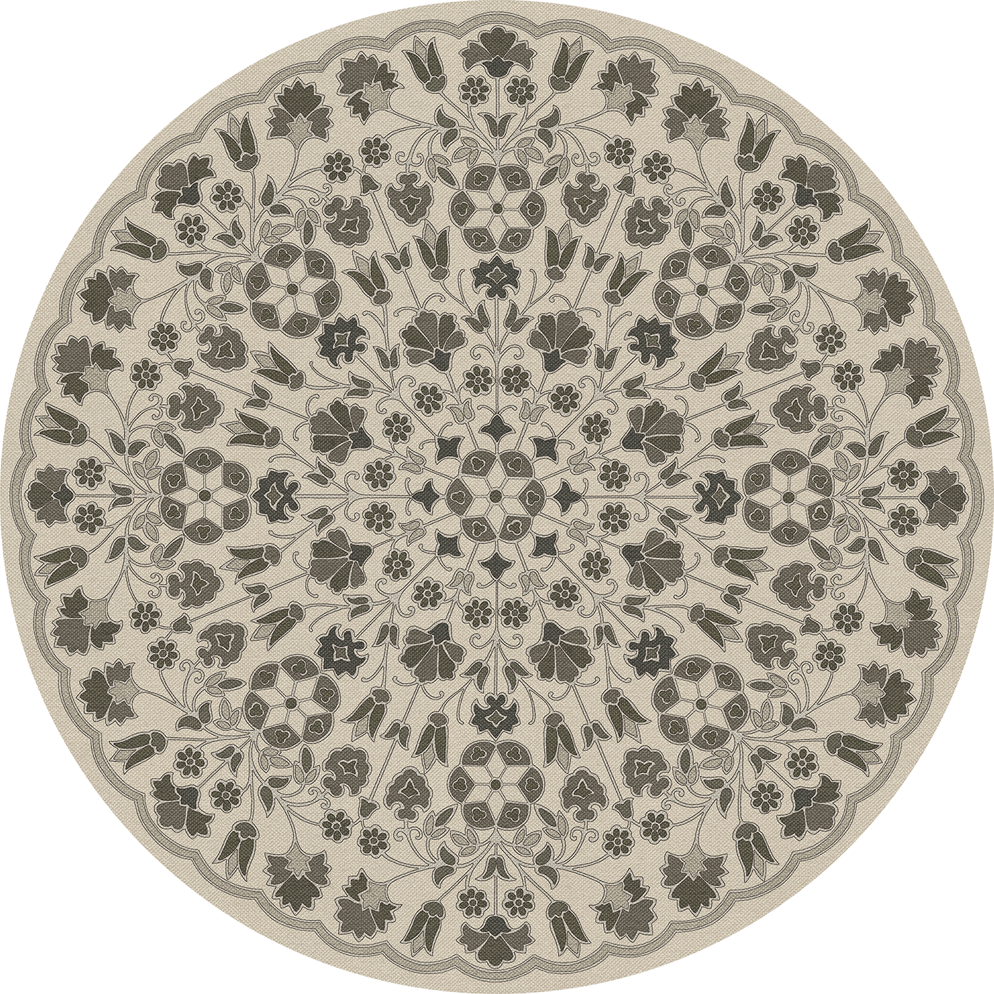 Vintage Vinyl Rug - Arabesque Bloom