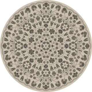 Vintage Vinyl Rug - Arabesque Bloom - Graphite Garden