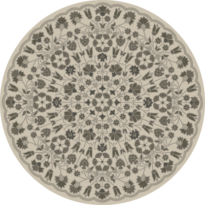Vintage Vinyl Rug - Arabesque Bloom - Graphite Garden