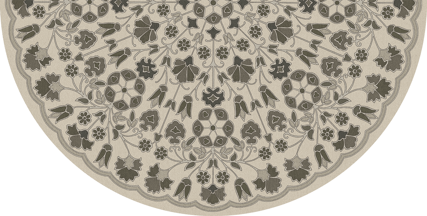 Vintage Vinyl Rug - Arabesque Bloom